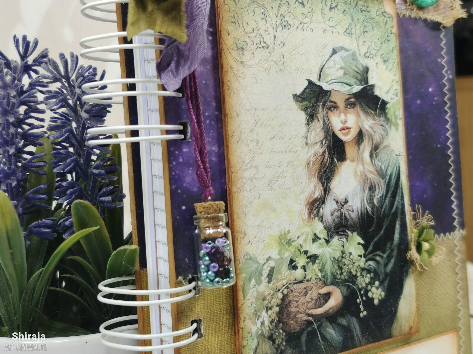 Notatnik wiedźmy, pamiętnik A5 N100 - scrapbooking notes handmade