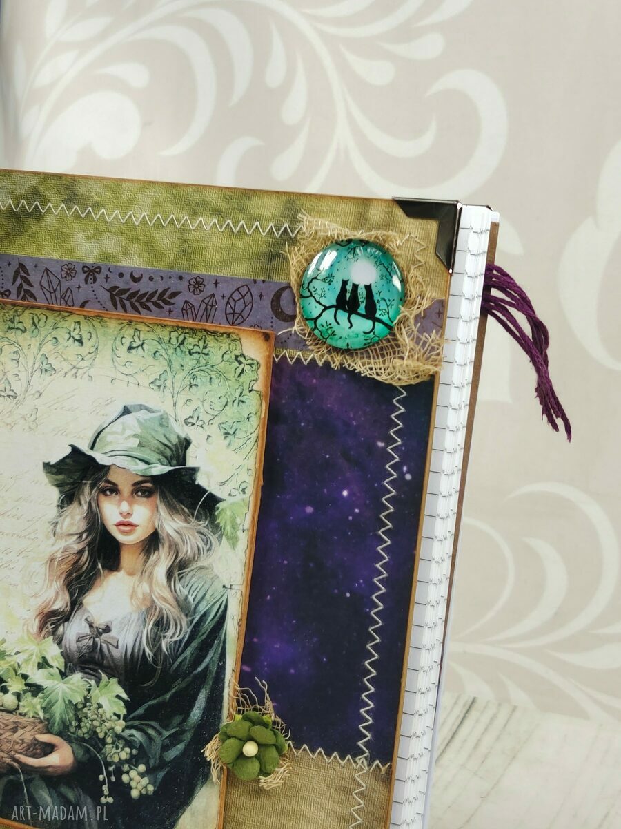 Notatnik wiedźmy, pamiętnik A5 N100 - scrapbooking notes handmade