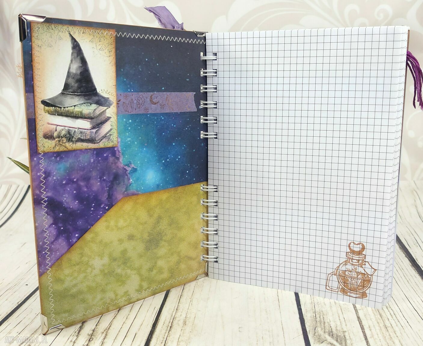 Notatnik wiedźmy, pamiętnik A5 N100 - scrapbooking notes handmade