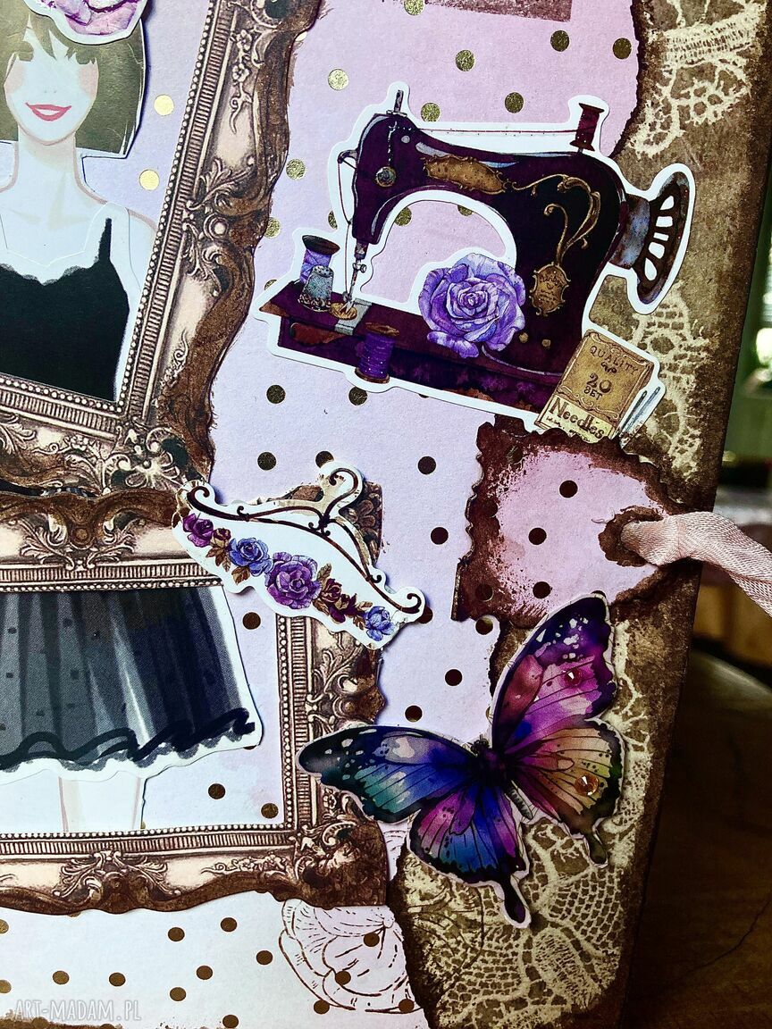 Notes album planer krawiecki w stylu retro - scrapbooking handmade
