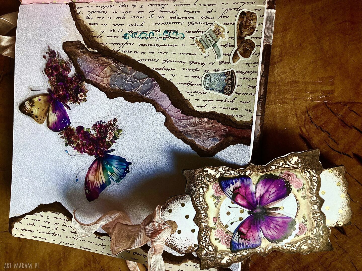 Notes album planer krawiecki w stylu retro - scrapbooking handmade