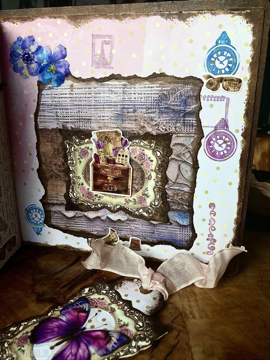 Notes album planer krawiecki w stylu retro - scrapbooking handmade
