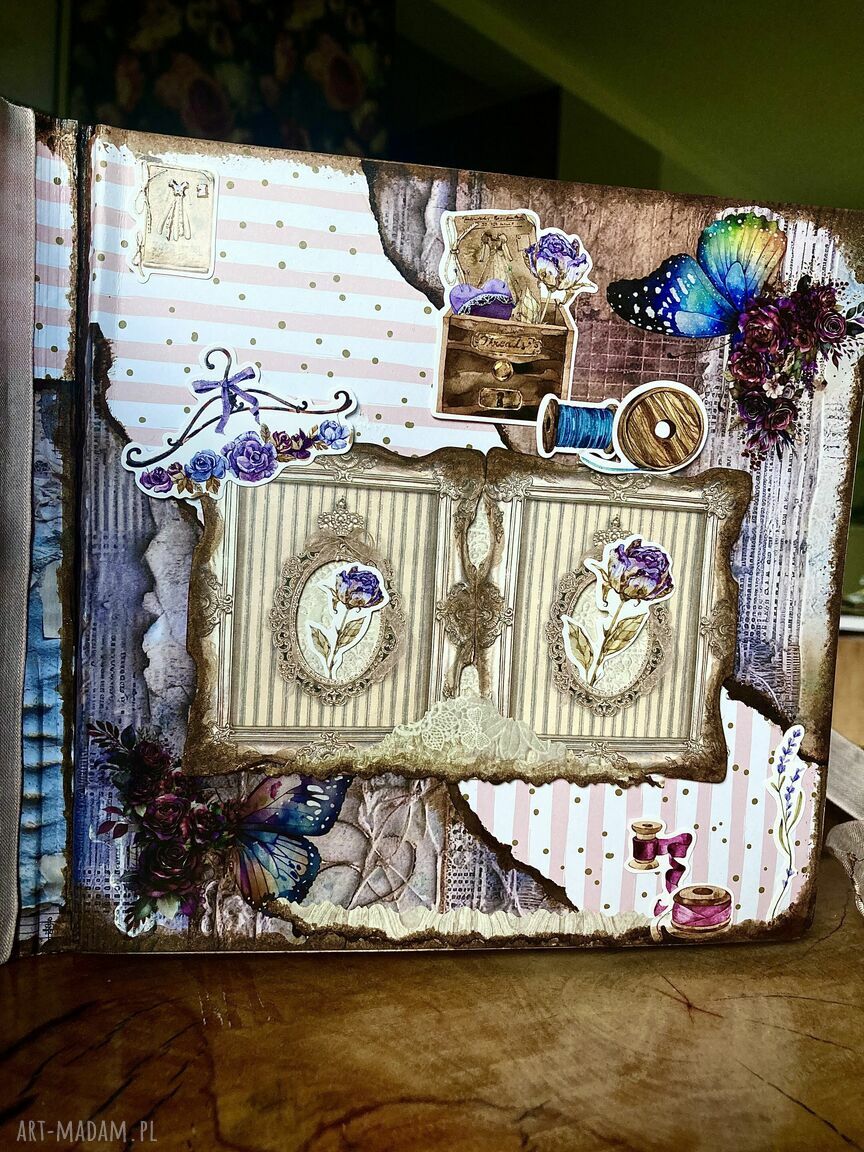 Notes album planer krawiecki w stylu retro - scrapbooking handmade