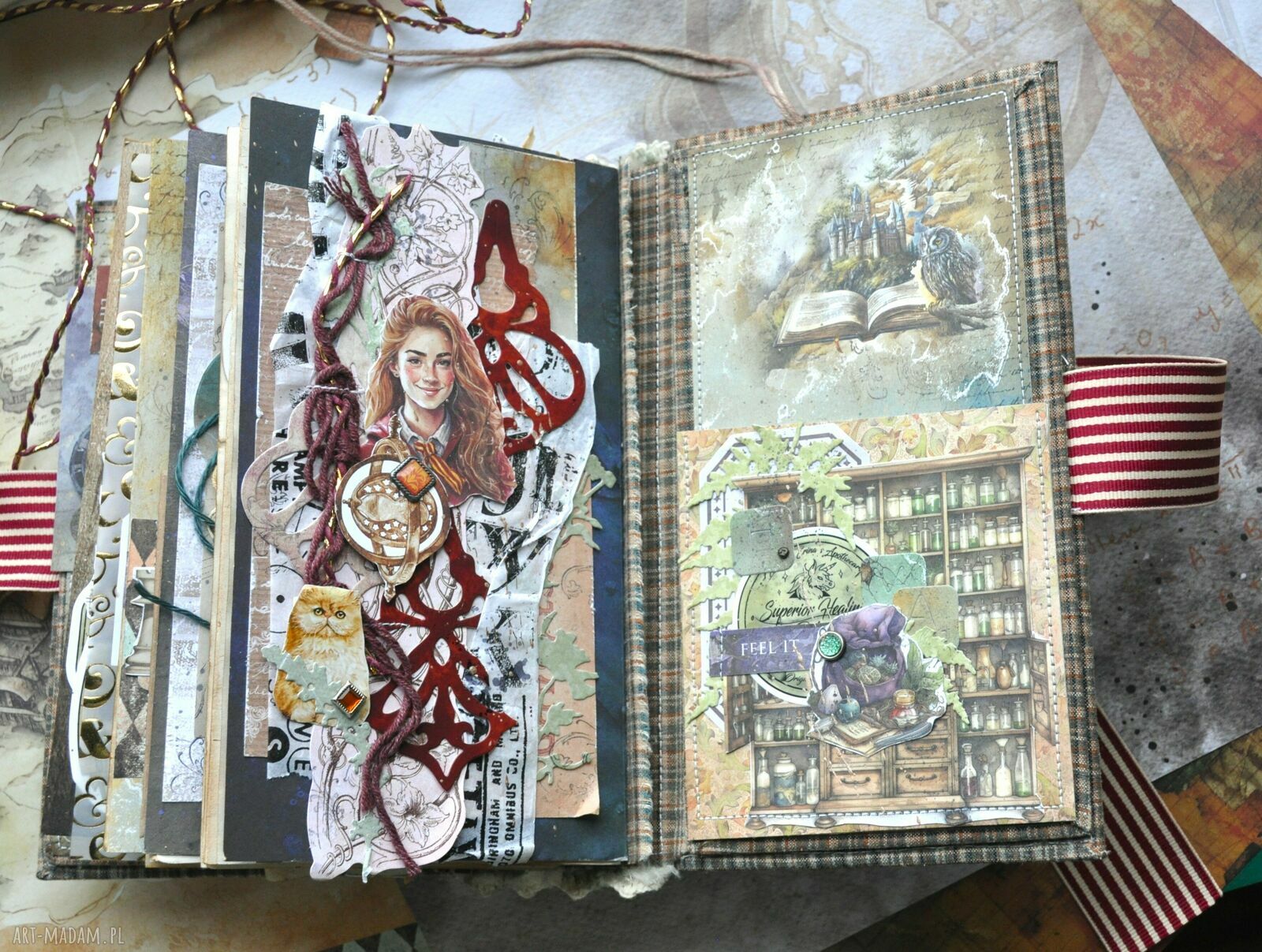 Junk Journal Harry Potter dla fanek - scrapbooking notes 12x21 cm z kieszeniami