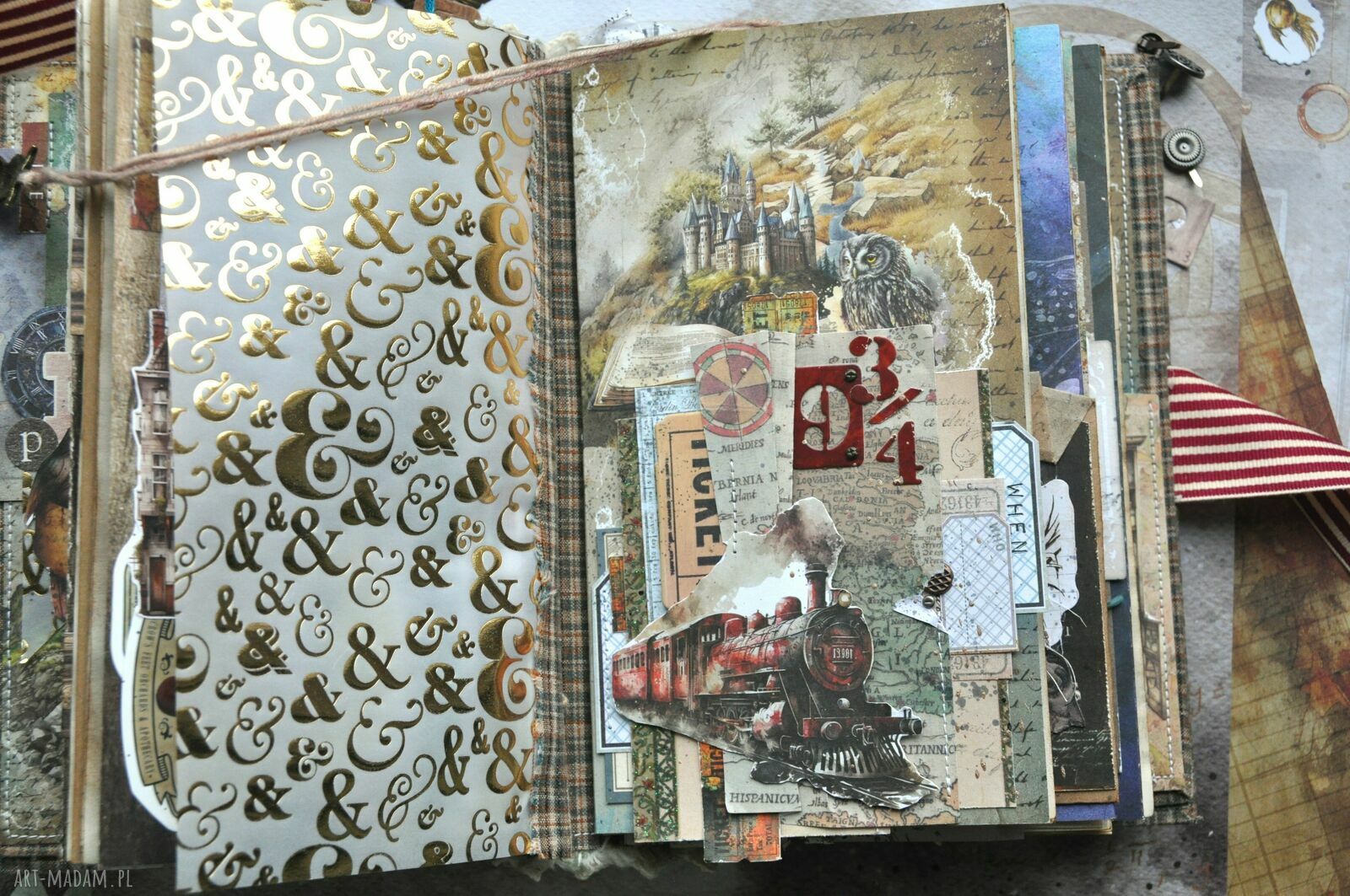 Junk Journal Harry Potter dla fanek - scrapbooking notes 12x21 cm z kieszeniami