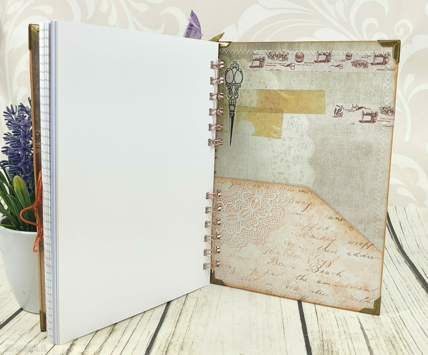 Notes krawiecki (n101) - A5 z pracowni krawieckiej, ręcznie robiony scrapbook