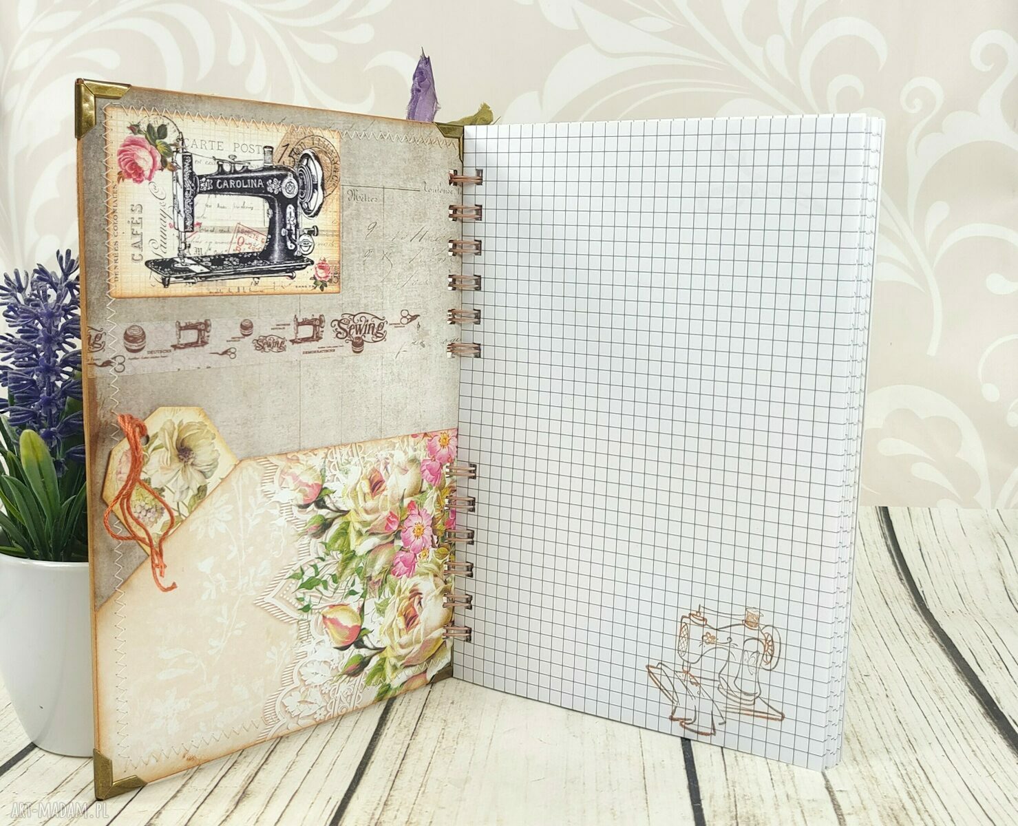 Notes krawiecki (n101) - A5 z pracowni krawieckiej, ręcznie robiony scrapbook