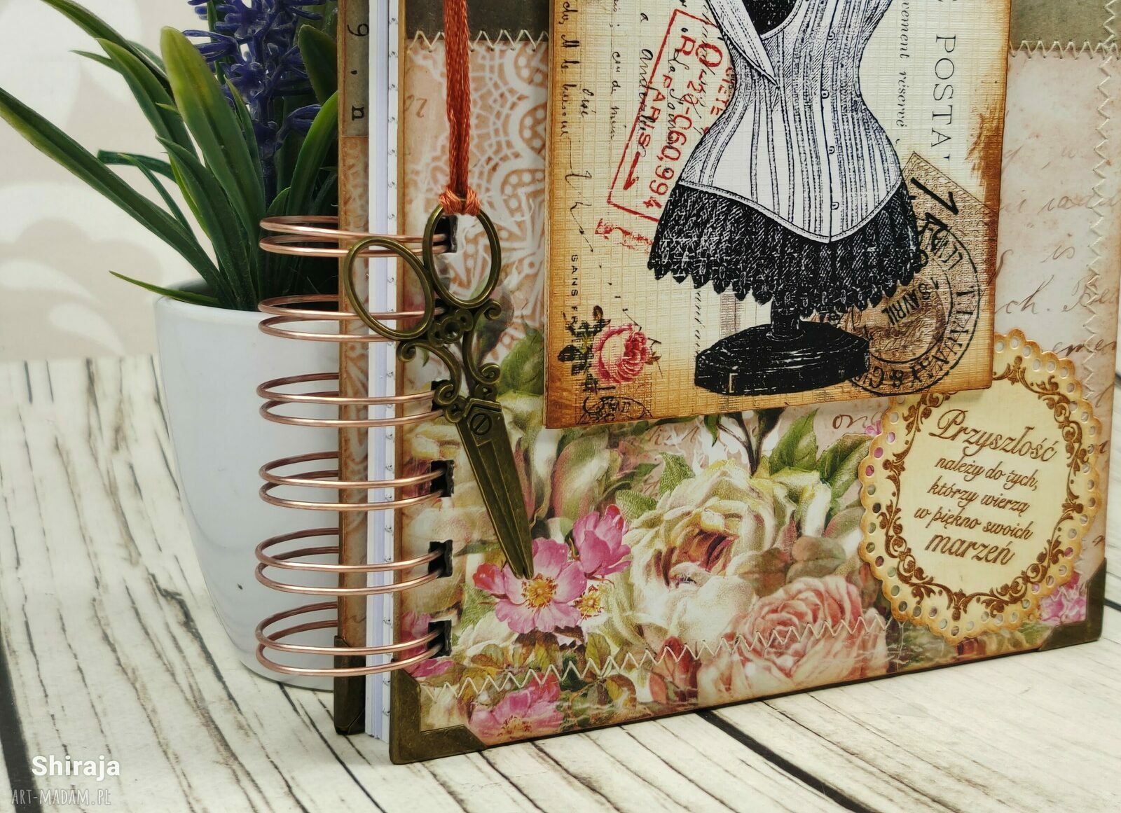 Notes krawiecki (n101) - A5 z pracowni krawieckiej, ręcznie robiony scrapbook