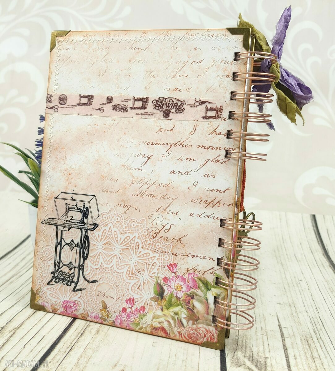 Notes krawiecki (n101) - A5 z pracowni krawieckiej, ręcznie robiony scrapbook