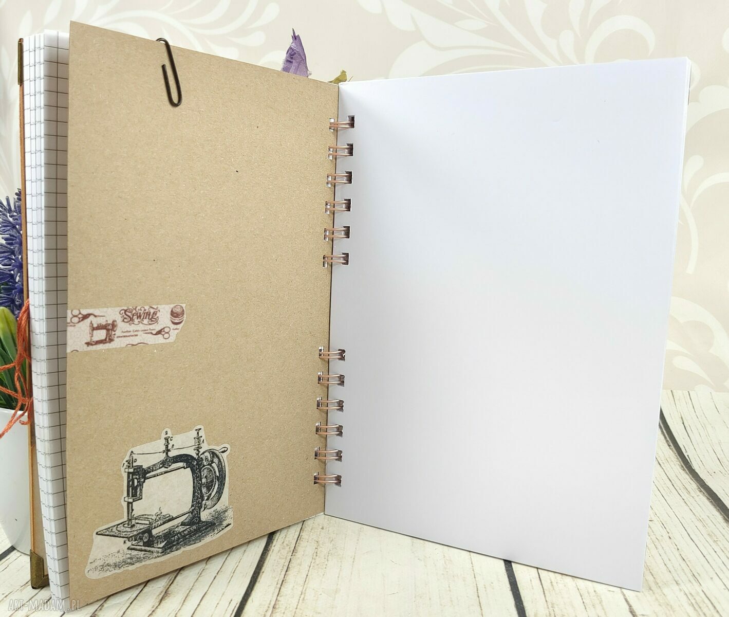 Notes krawiecki (n101) - A5 z pracowni krawieckiej, ręcznie robiony scrapbook