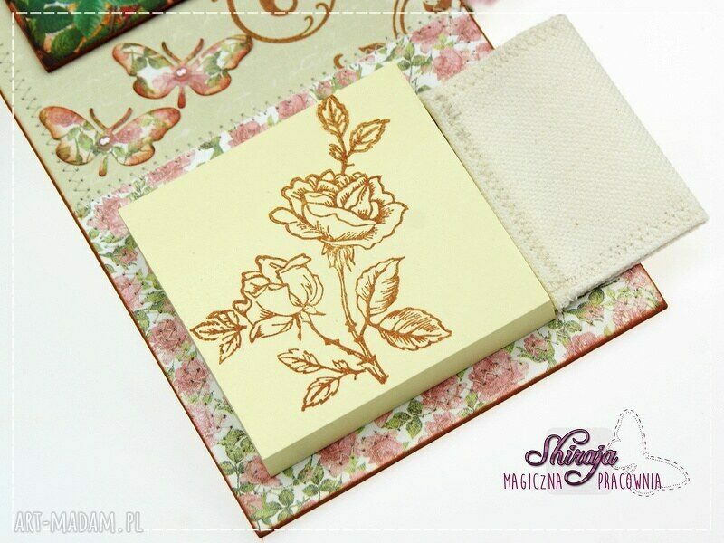 Notes na lodówkę dla P. Marty - romantyczny zapiśnik handmade scrapbook