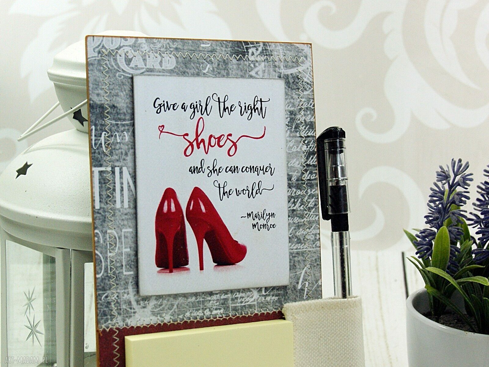 Notes na lodówkę - wysokie obcasy - scrapbooking handmade z magnesem