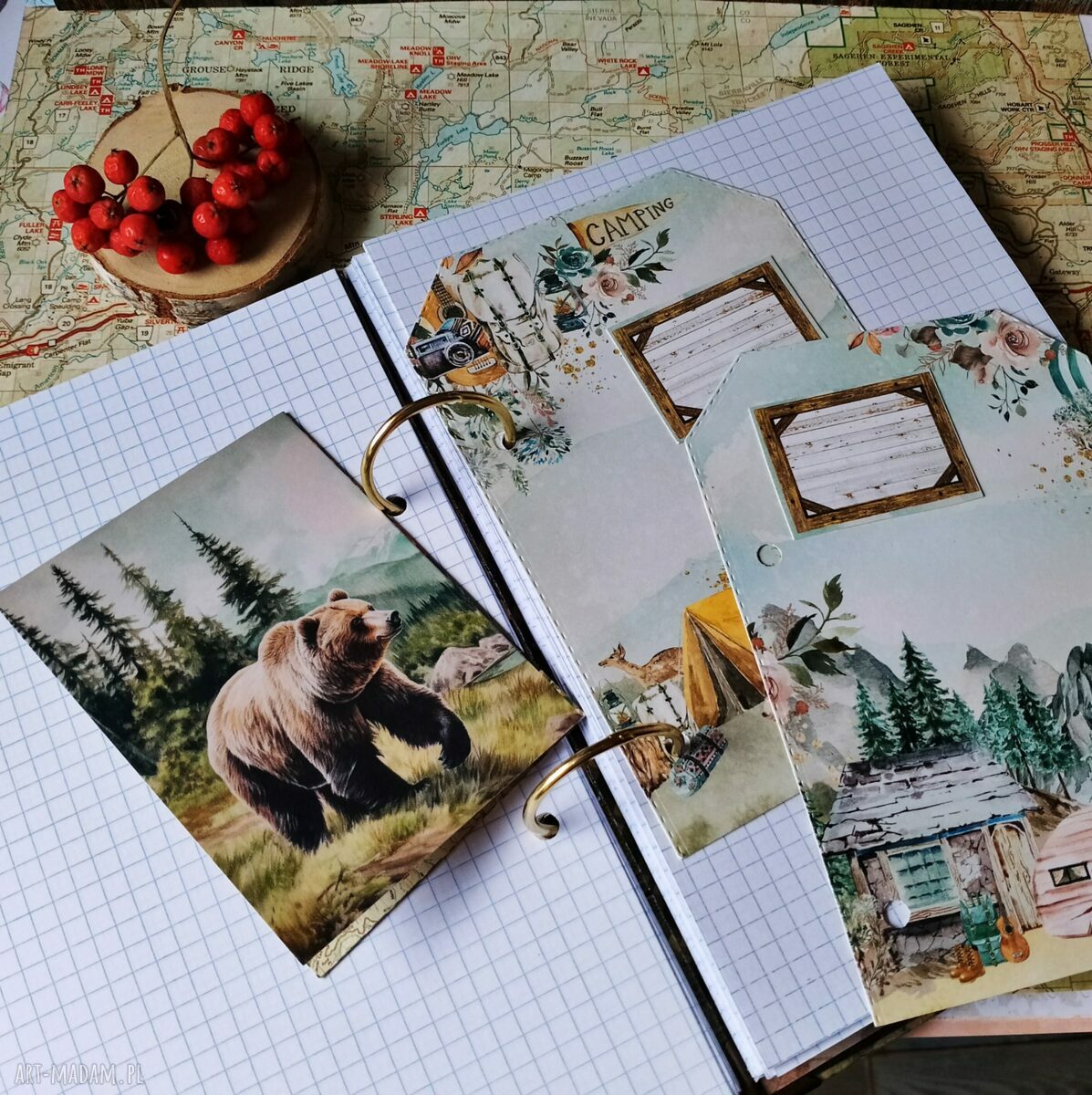 Dziennik podróżny - notes na notatki z podróży A5 w kratkę