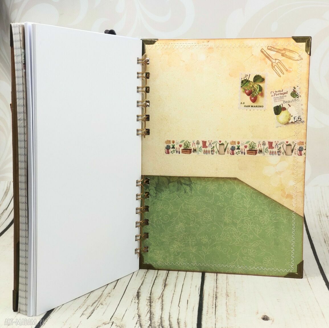 Notes ogrodnika (N92) - ręcznie robiony scrapbooking notes A5 z motywem owoców