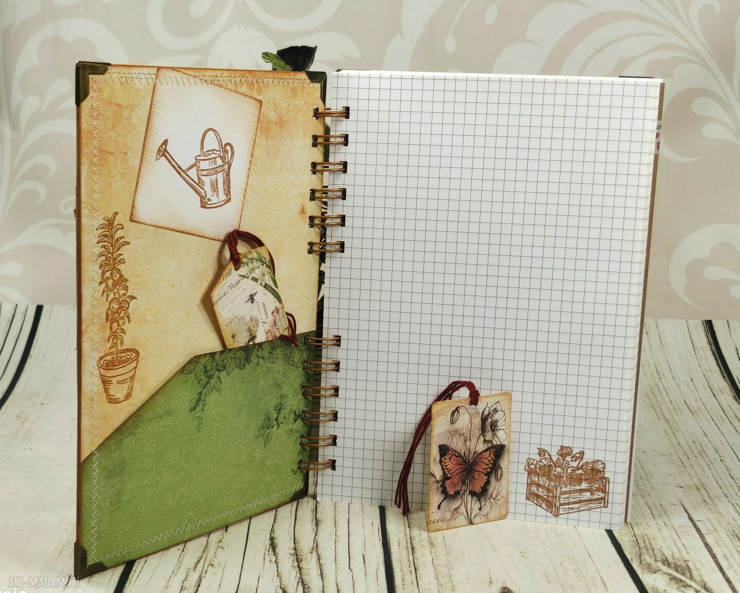 Notes ogrodnika (N92) - ręcznie robiony scrapbooking notes A5 z motywem owoców