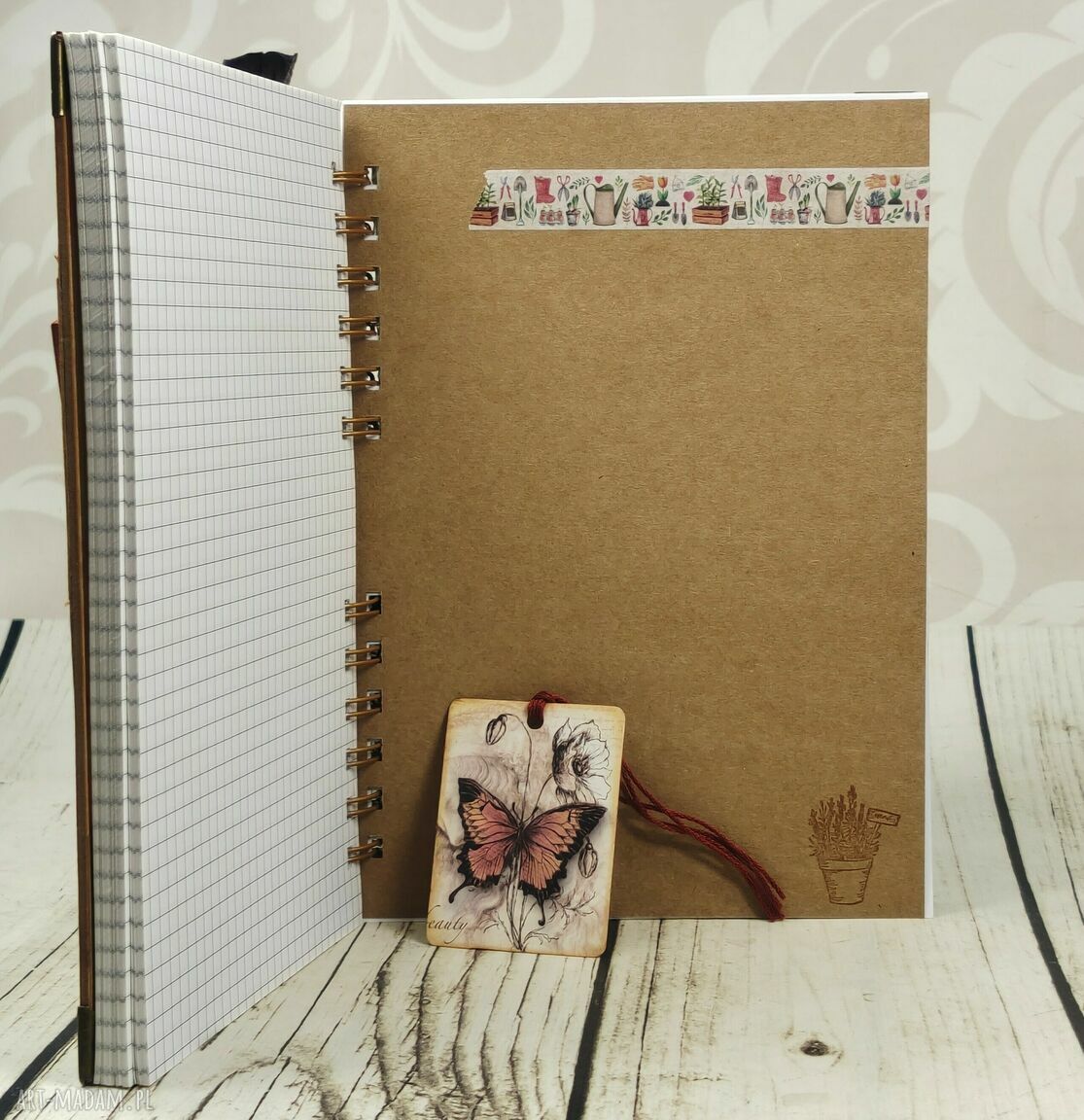 Notes ogrodnika (N92) - ręcznie robiony scrapbooking notes A5 z motywem owoców