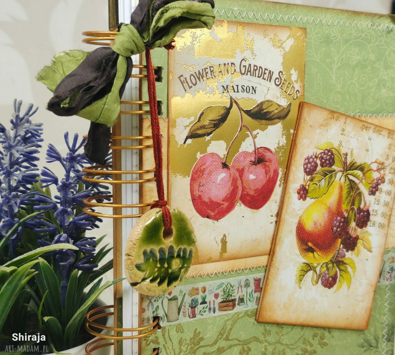 Notes ogrodnika (N92) - ręcznie robiony scrapbooking notes A5 z motywem owoców