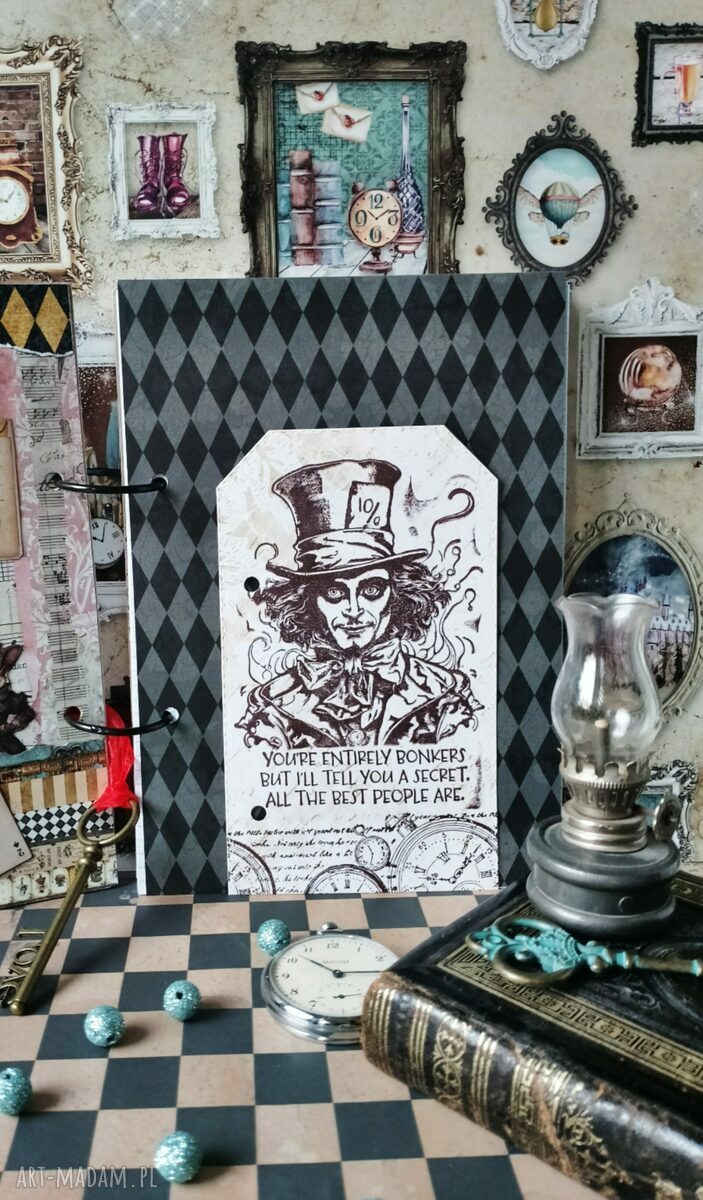 Notes A5 Alicja w krainie czarów - ręcznie robiony pamiętnik scrapbooking