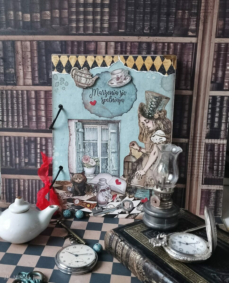 Notes A5 Alicja w krainie czarów - ręcznie robiony pamiętnik scrapbooking