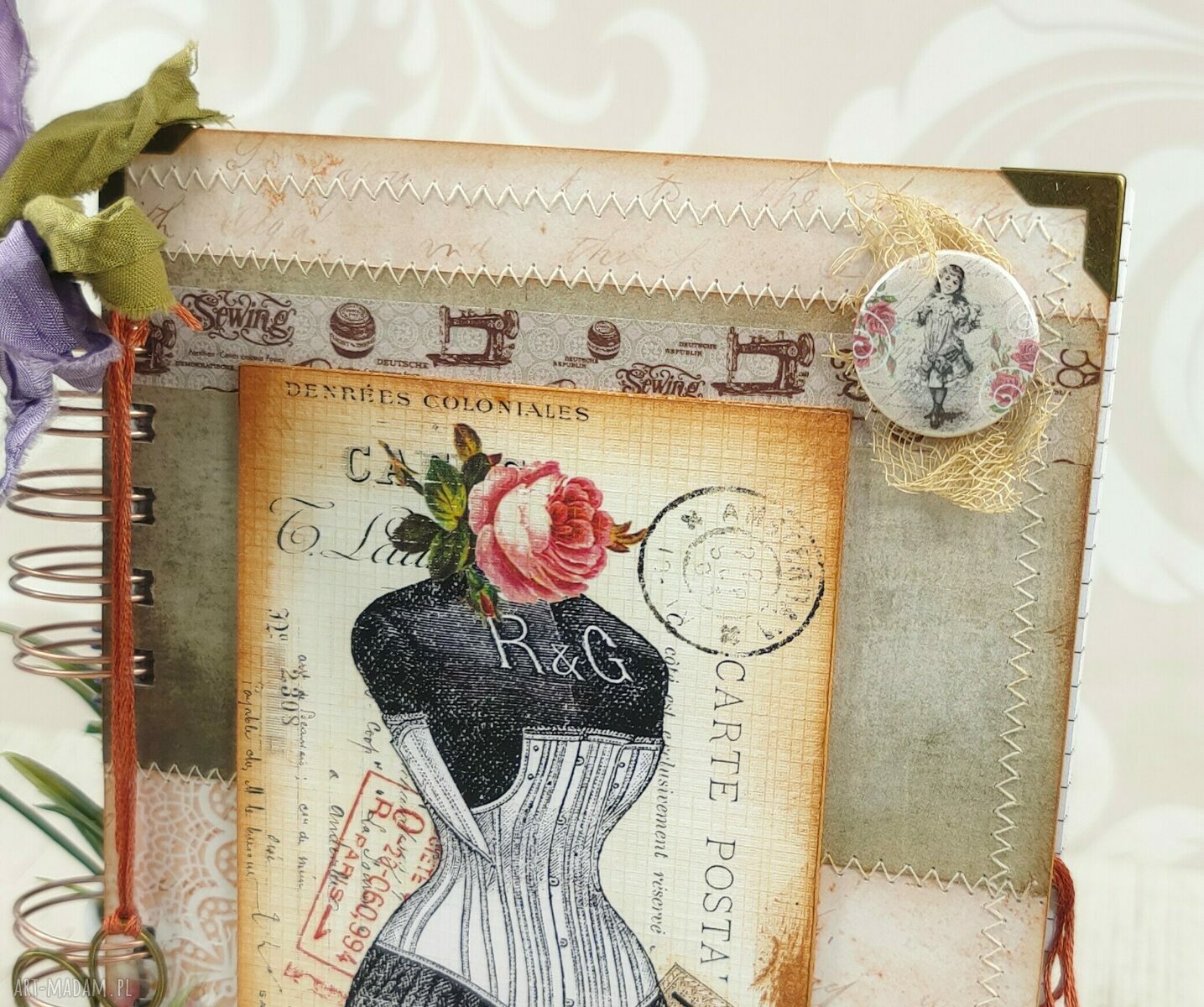 Notes krawiecki (n101) - A5 z pracowni krawieckiej, ręcznie robiony scrapbook