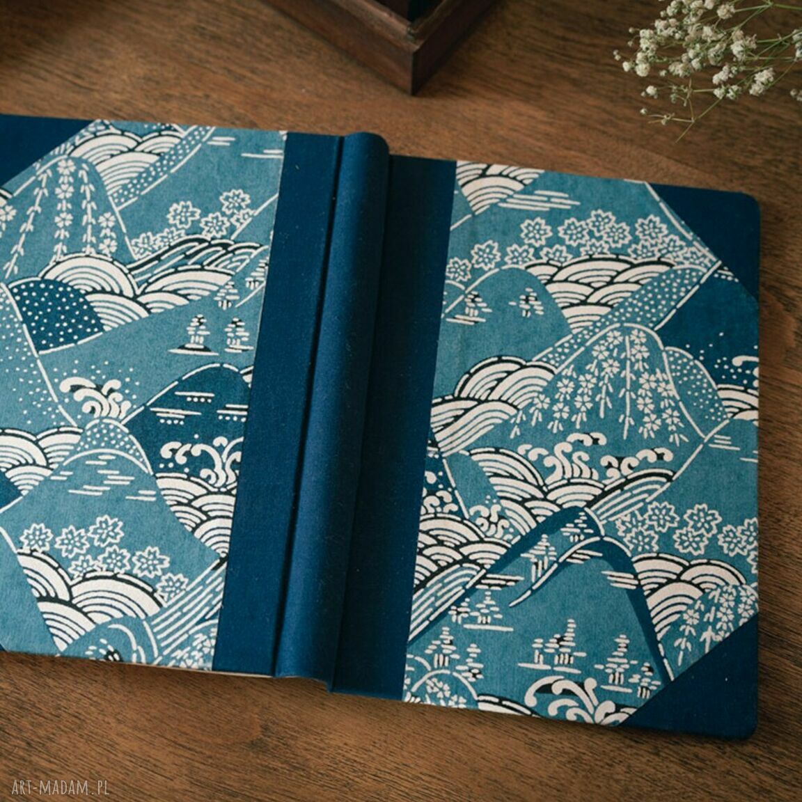 Niebieski notes w kropki - Bullet Journal 200 stron z papierem Katazome