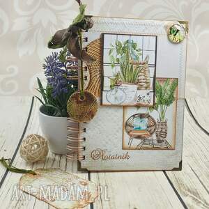 notes w stylu boho n76 - brązowe scrapbooking notesy