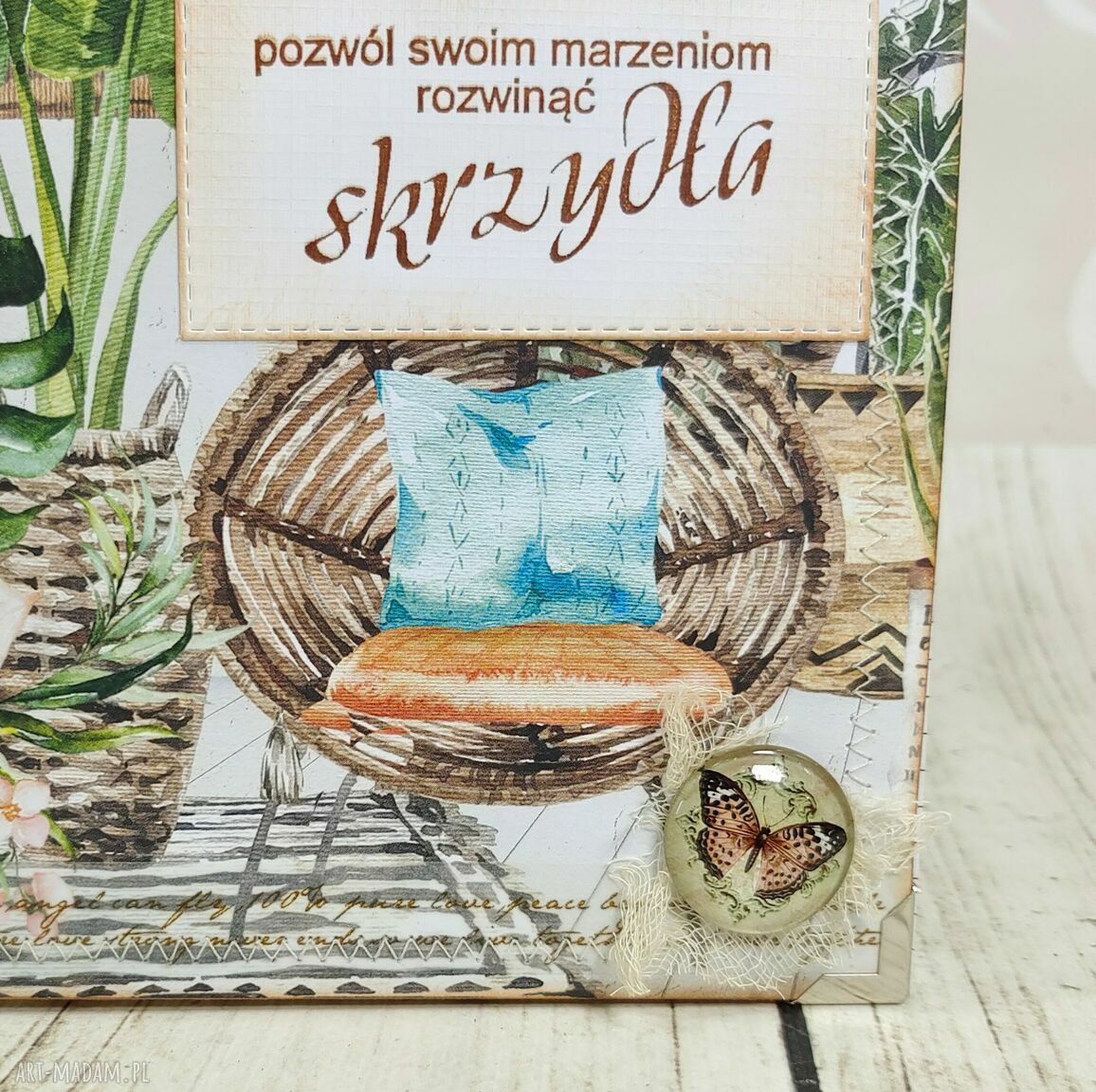Notes w stylu Boho N46 - ręcznie robiony scrapbooking A5