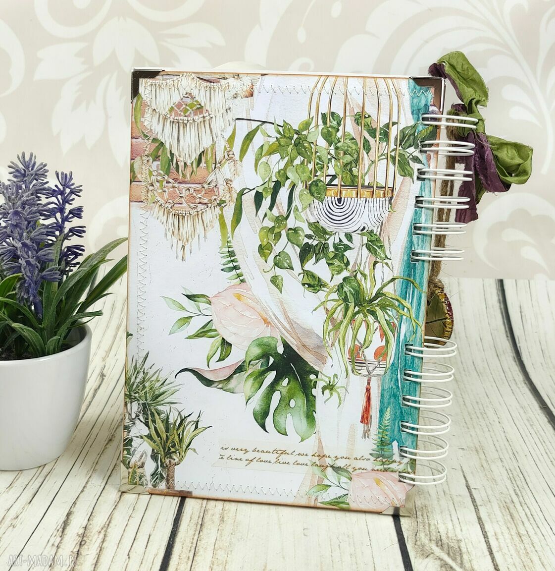Notes w stylu Boho N46 - ręcznie robiony scrapbooking A5