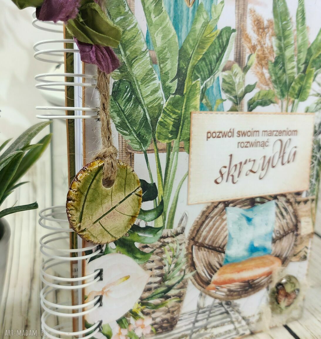 Notes w stylu Boho N46 - ręcznie robiony scrapbooking A5