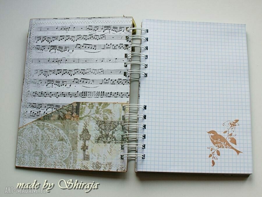 Notes i pamiętnik A5 'Tajemniczy ogród' - scrapbooking z metalową klatką