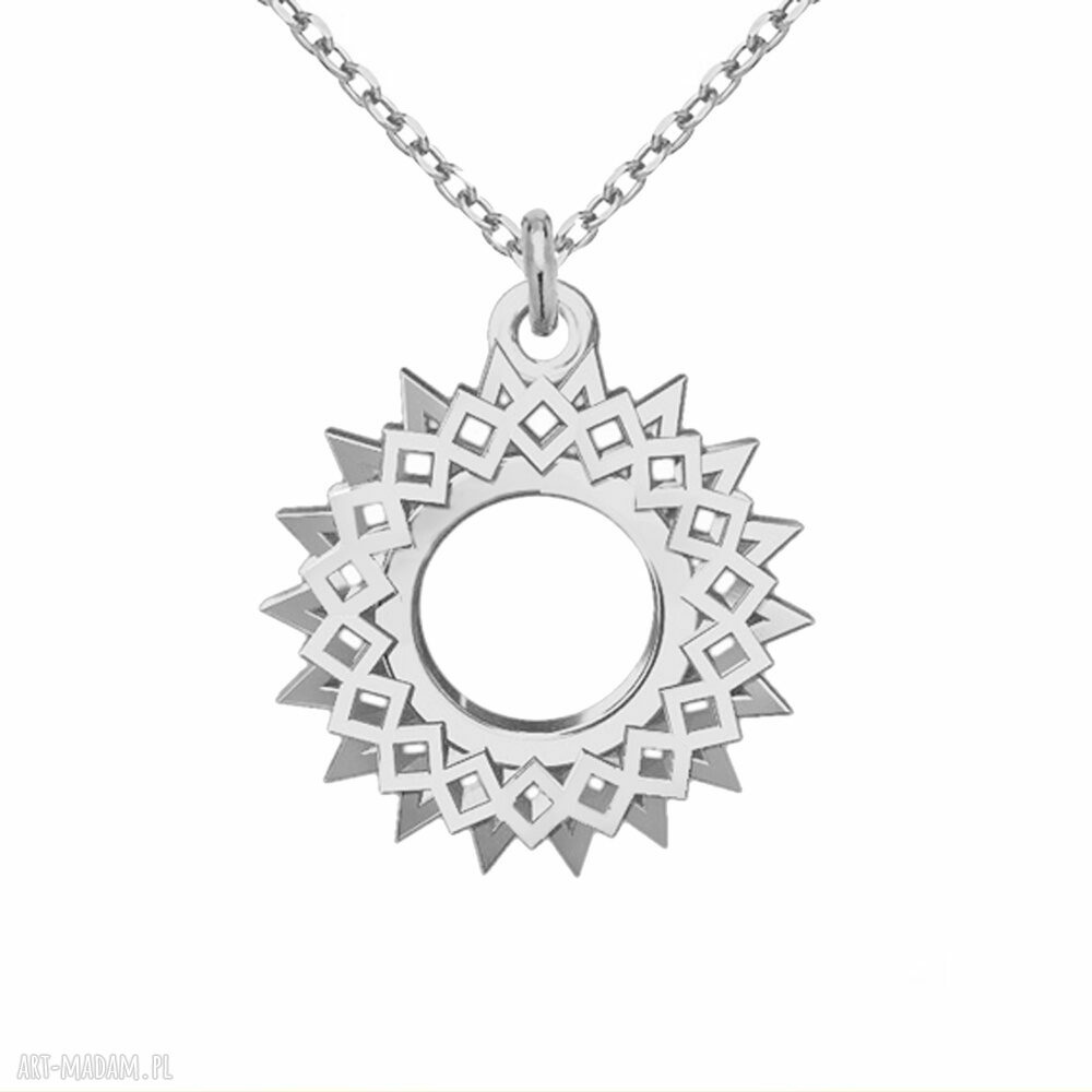 naszyjniki: Srebrny naszyjnik z rozetą Handmade