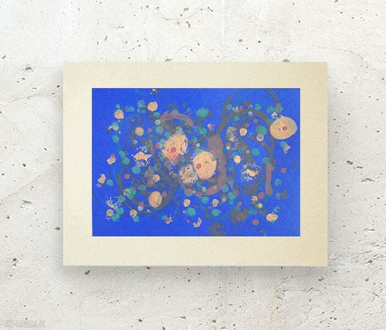 Nowoczesna grafika boho do sypialni 30x40 - abstrakcja malowana ręcznie