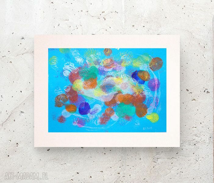 Ręcznie malowana abstrakcja 30x40 cm na ścianę - kolorowy akcent do salonu i loftu