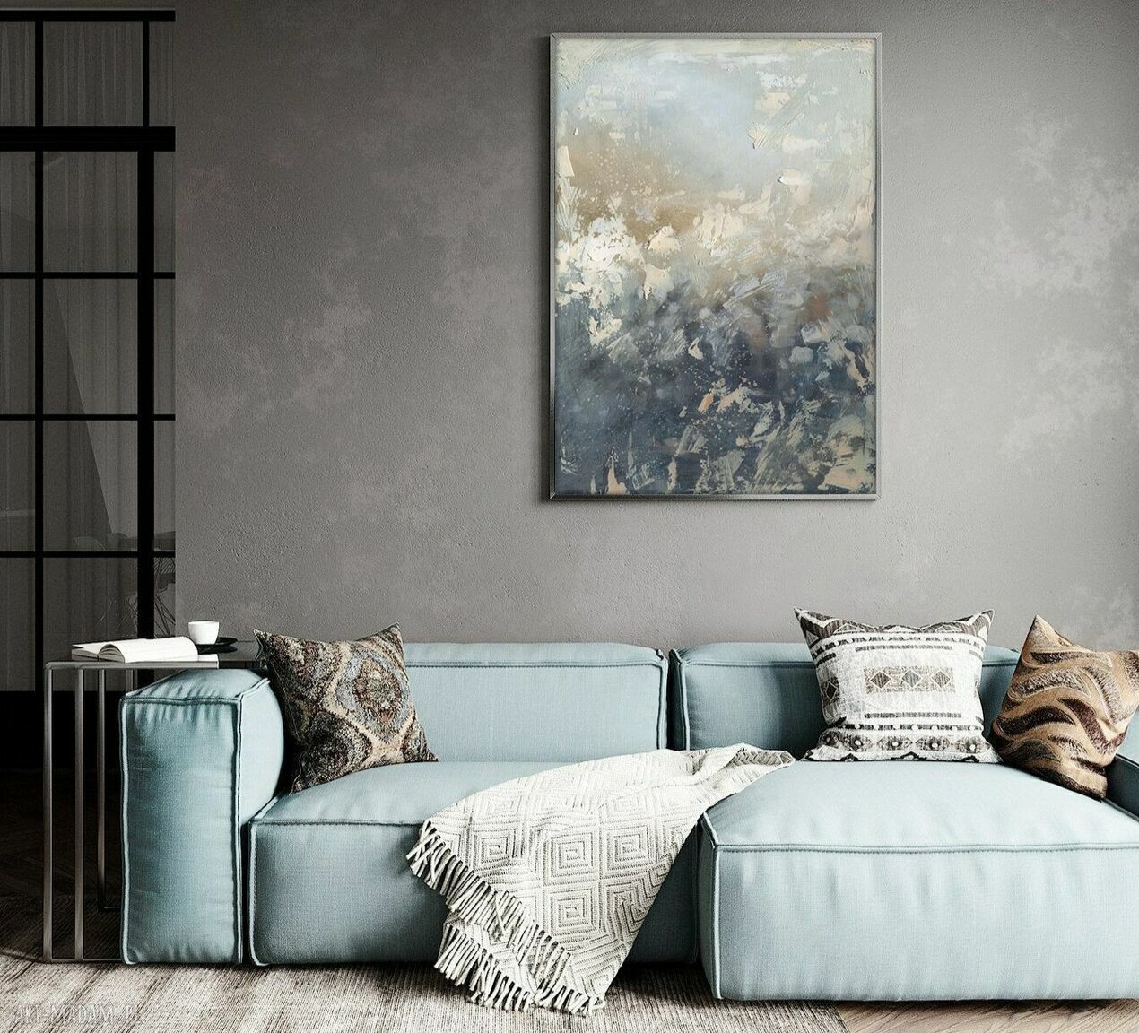 Nowoczesna abstrakcja strukturalna - obraz na płótnie 50x70 cm