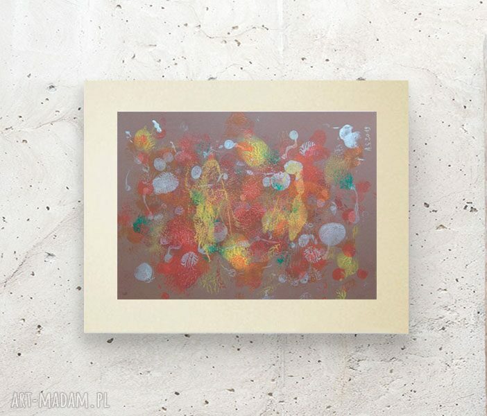 Ręcznie malowana abstrakcja 30x40 cm - nowoczesny akcent do Twojego wnętrza