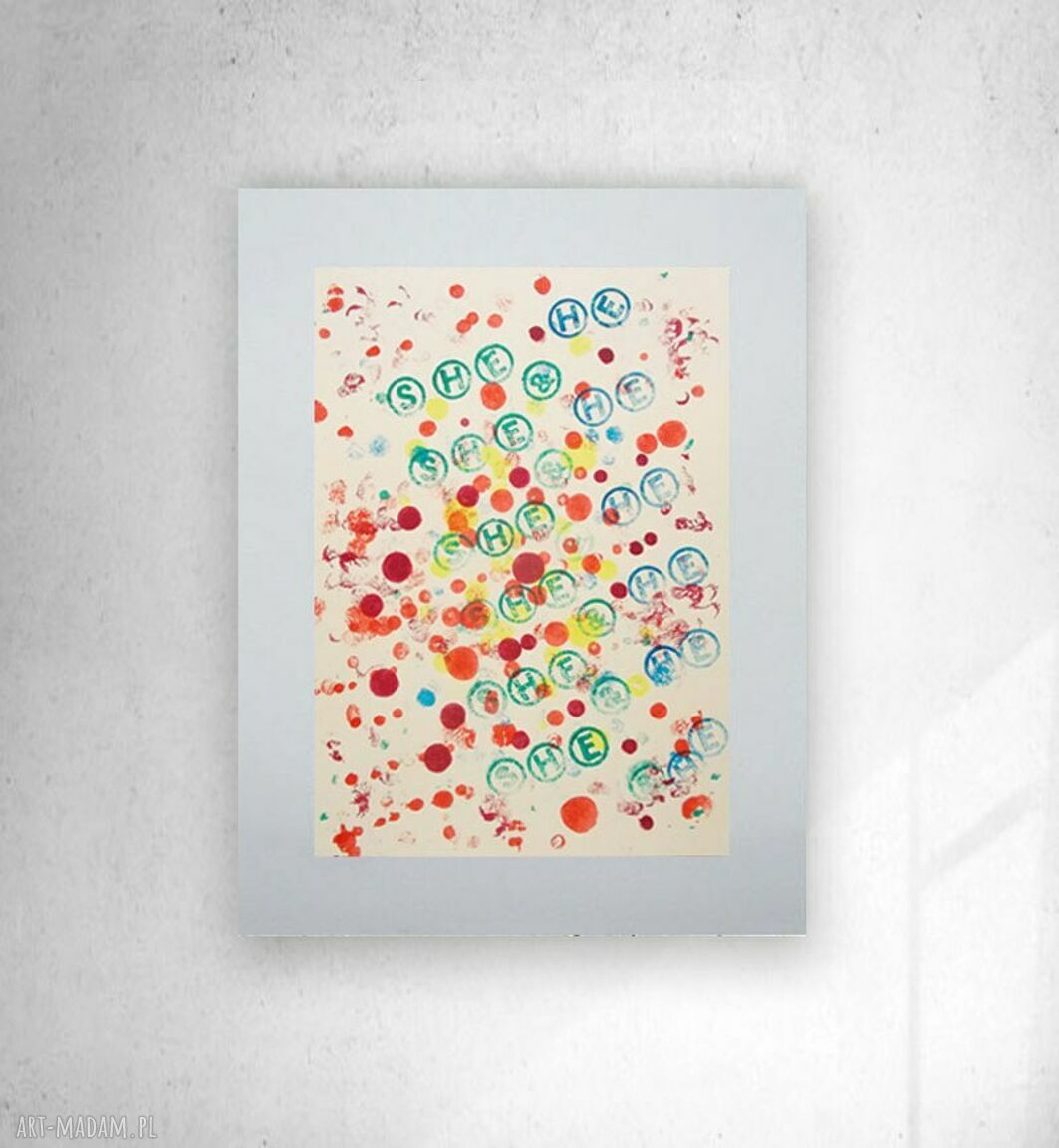 Nowoczesna minimalistyczna abstrakcja na ścianę 30x40 - ręcznie malowana grafika