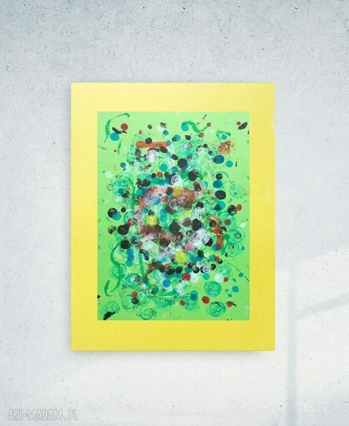 Nowoczesna grafika na ścianę - abstrakcja malowana ręcznie 30x40