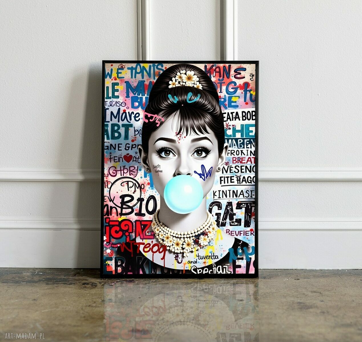 Nowoczesna Audrey - kolorowy plakat 50x70 cm do domu