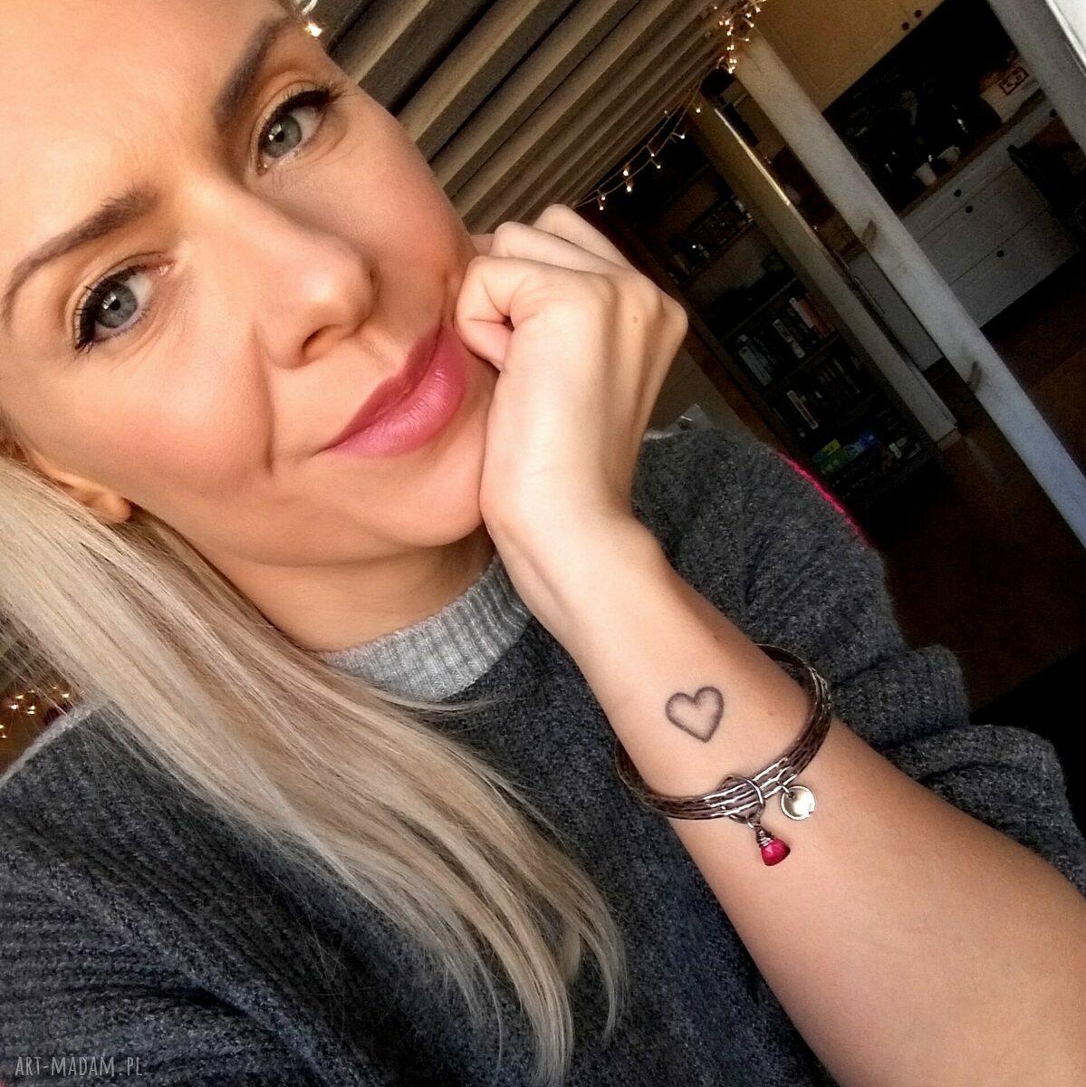 pomysły na upominki świąteczne: Zestaw 3 bransoletek srebro i kwarc różowy. autorskie