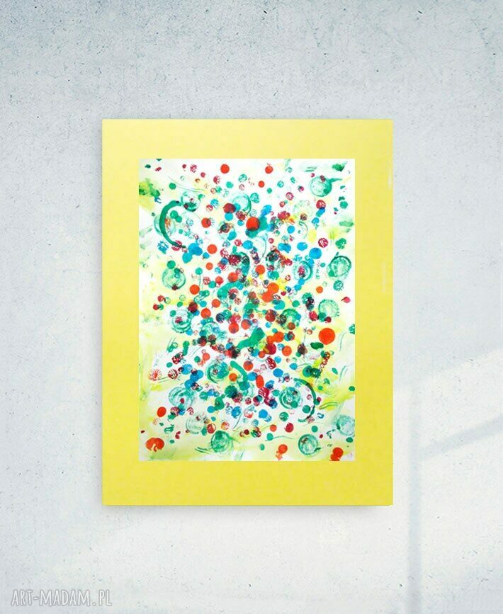 Nowoczesna abstrakcja na ścianę 30x40 cm - ręcznie malowana grafika