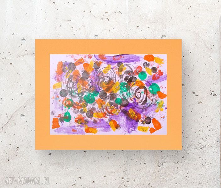 Kolorowa abstrakcja boho 30x40 - nowoczesna grafika do salonu, sypialni i biura