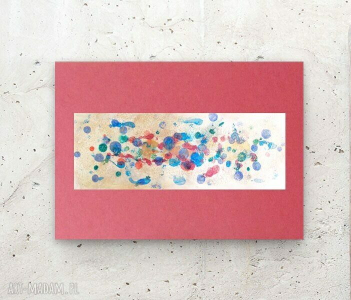 Abstrakcyjna grafika 30x40 z delikatnymi złote-srebrnymi akcentami