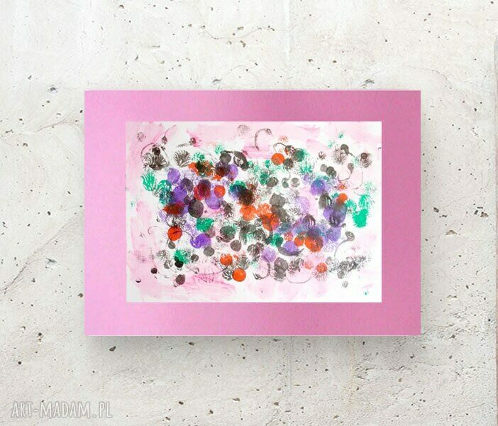 Ręcznie malowana abstrakcja na ścianę Annasko 30x40 cm - loft i boho