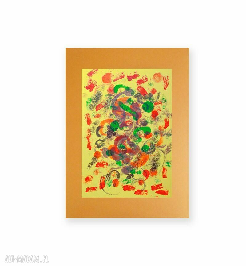 Nowoczesna dekoracja na ścianę - abstrakcyjna grafika malowana ręcznie 30x40