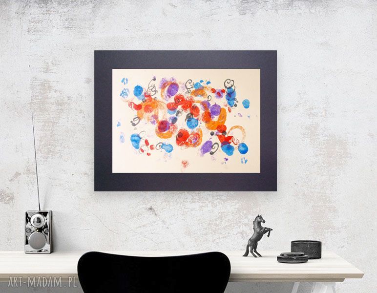 Ręcznie malowana abstrakcja 30x40 - nowoczesna dekoracja na ścianę (bez oprawy)