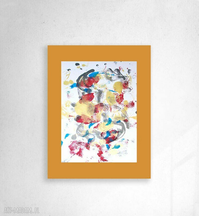Minimalistyczna abstrakcja 30x40 cm - ręcznie malowana grafika do oprawy