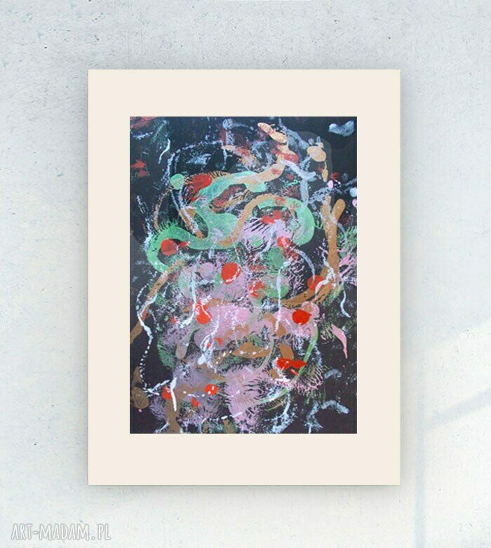 Abstrakcyjna grafika na ścianę 30x40 - nowoczesna dekoracja z metalicznym blaskiem