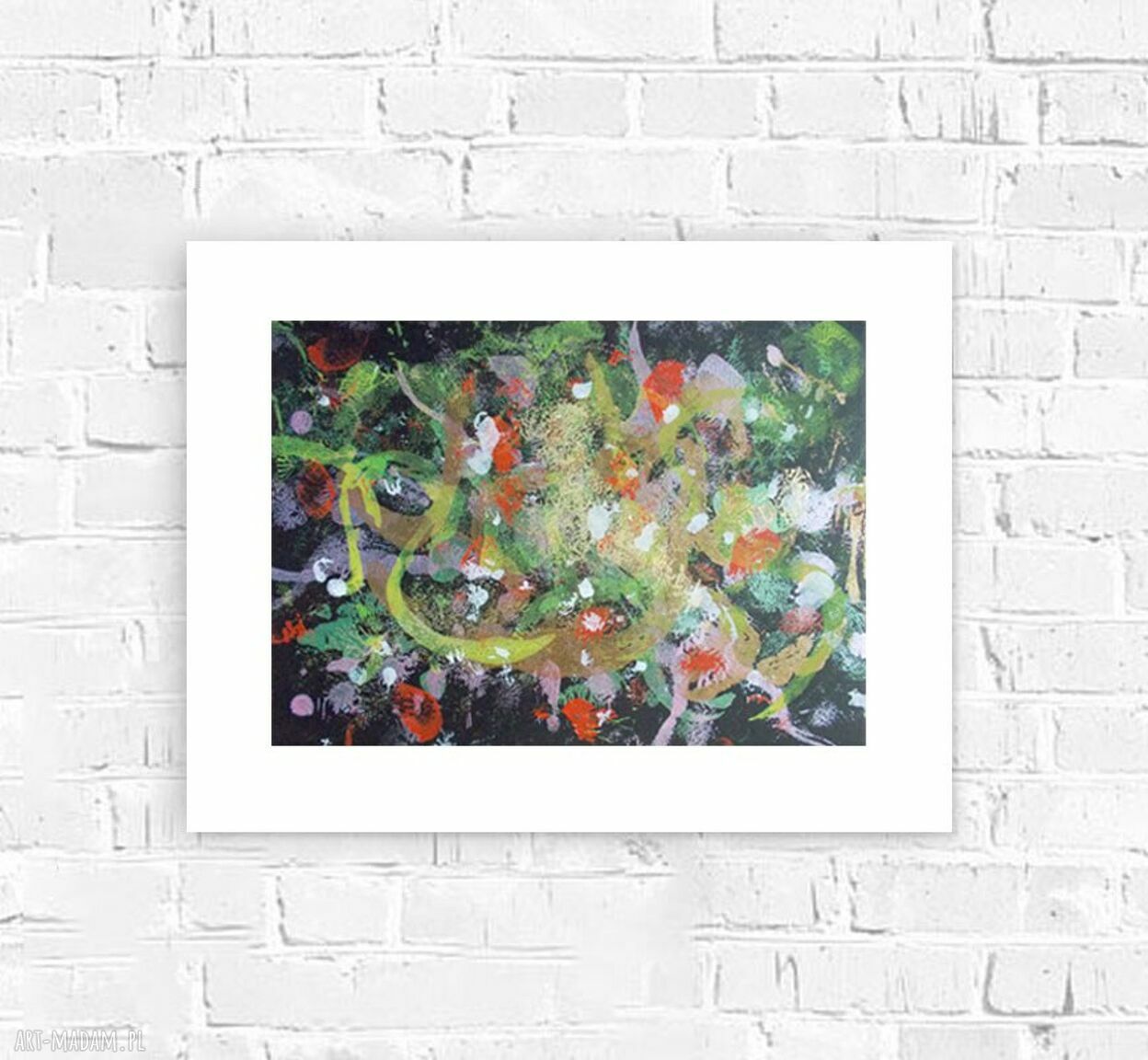 Ręcznie malowana abstrakcja 30x40 cm - nowoczesna grafika na ścianę