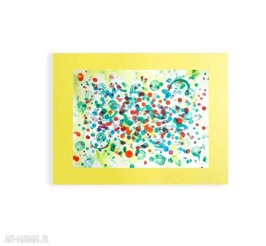 Nowoczesna abstrakcja na ścianę 30x40 cm - ręcznie malowana grafika