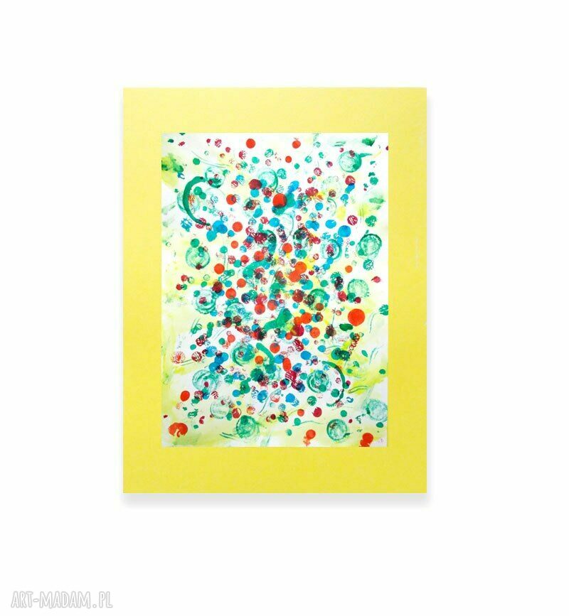 Nowoczesna abstrakcja na ścianę 30x40 cm - ręcznie malowana grafika